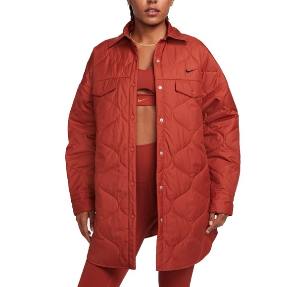Nike Jackets & Blazers - NWT $165 Nike Sportswear Essential Quilted Oversized Trench Jacket Orange Small